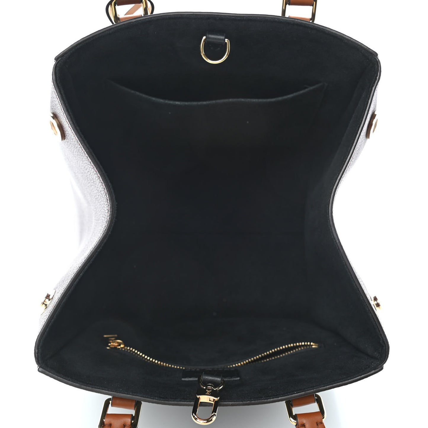 Calfskin Monogram Fold Tote MM Black Wine Cream