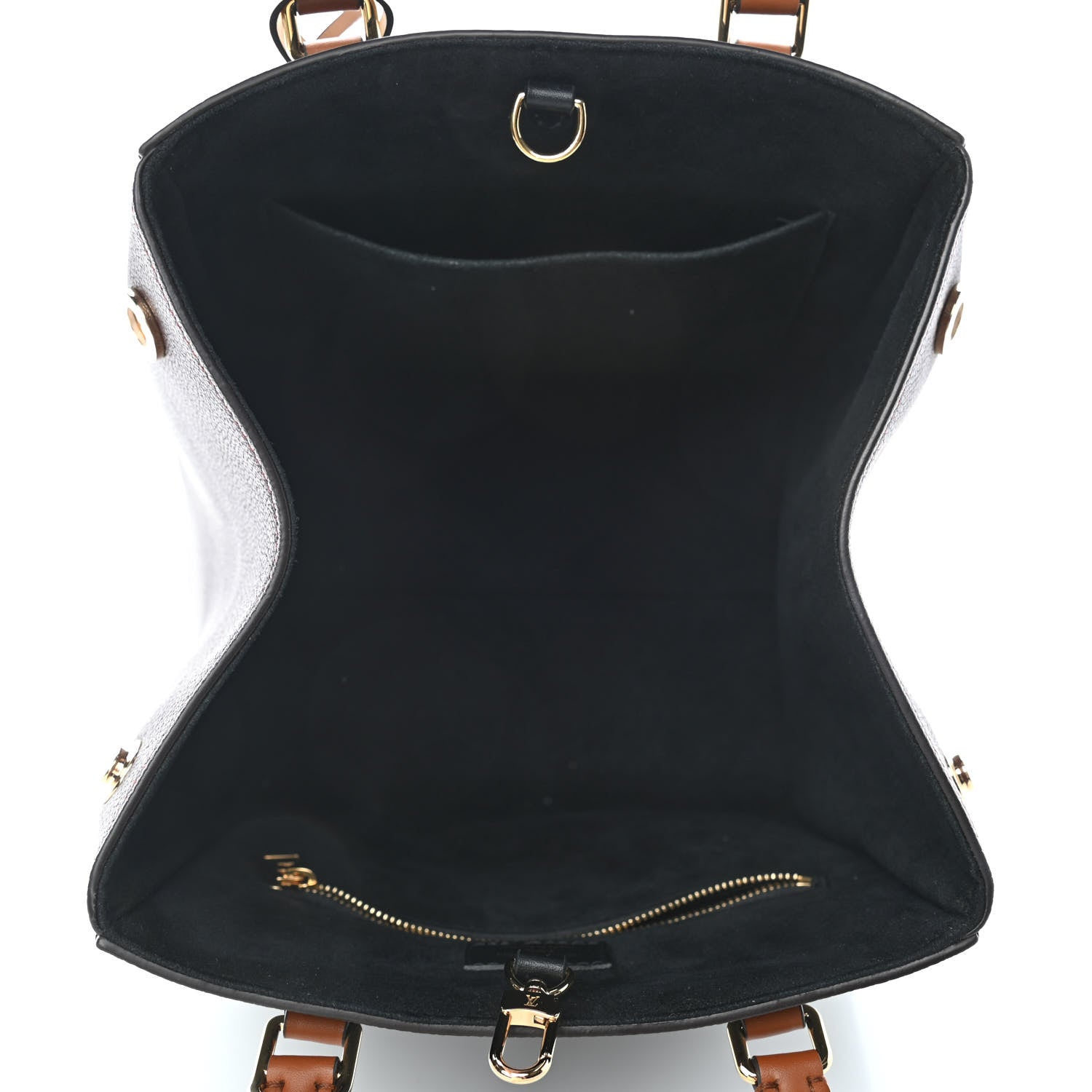 Louis Vuitton Calfskin Monogram Fold Tote MM Black Wine Cream 5 of 10