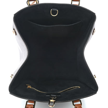 Louis Vuitton Calfskin Monogram Fold Tote MM Black Wine Cream 5 of 10