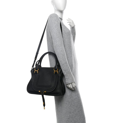 Chloe Calfskin Braided Medium Marcie Double Carry Black 2 of 10