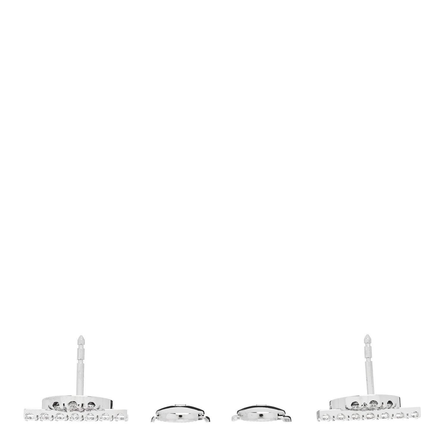 Hermes 18K White Gold Diamond Finesse Earrings 3 of 5