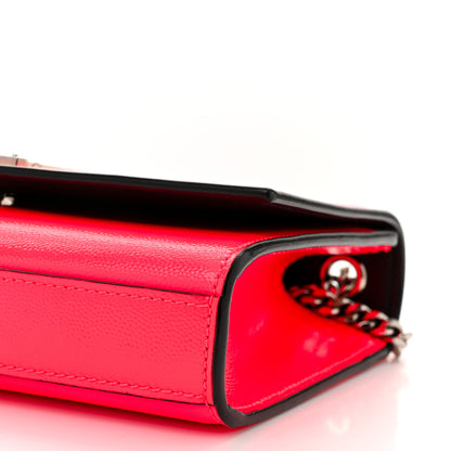 Saint Laurent Patent Grain de Poudre Small Monogram Kate Satchel Neon Pink 10 of 10