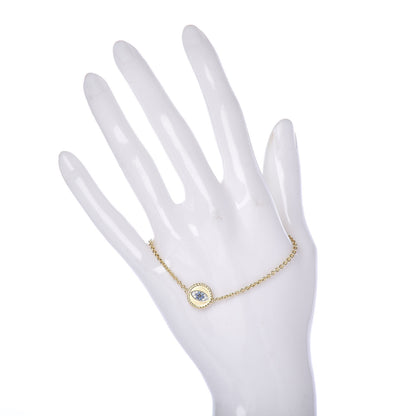 David Yurman 18K Yellow Gold Diamond Blue Sapphire Cable Collectibles Evil Eye Bracelet 2 of 5