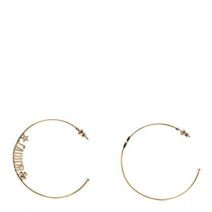 Christian Dior Metal J'Adior Hoop Earrings Aged Gold 1 of 6