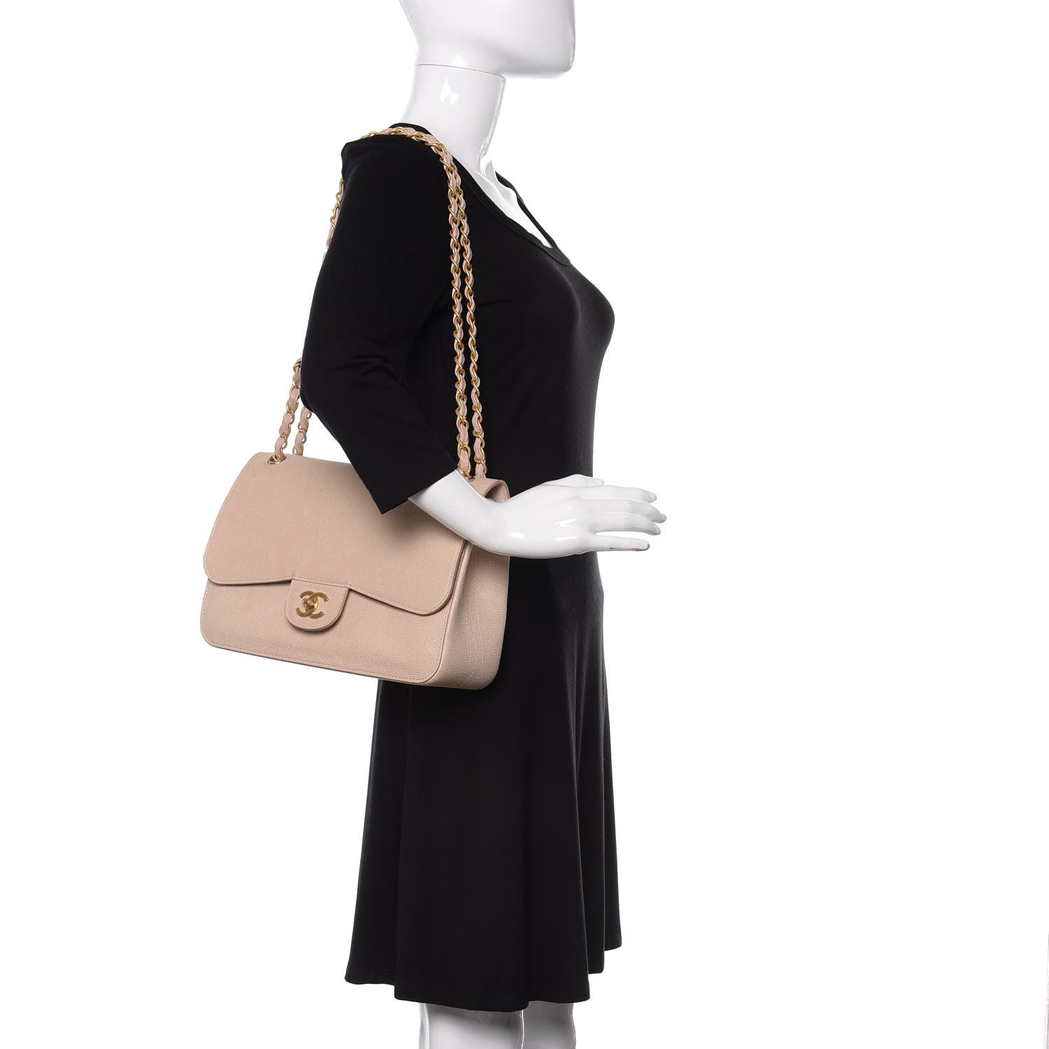 Chanel Grained Calfskin Jumbo Classic Pure Double Flap Nude 3 of 13