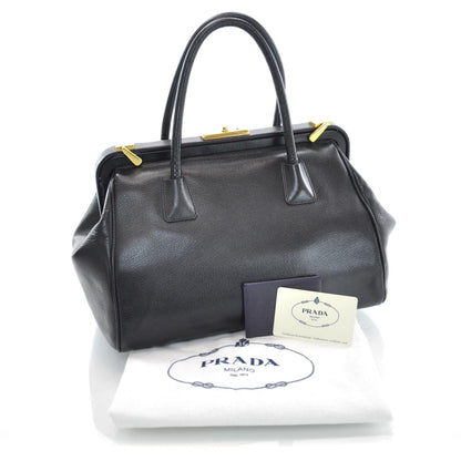 Prada Goatskin Cerniera Doctor Bag Black 3 of 9