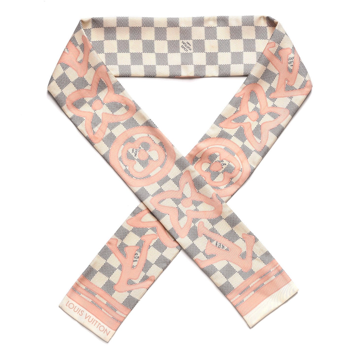 Silk Damier Azur Tahitienne Bandeau Rose Ballerine