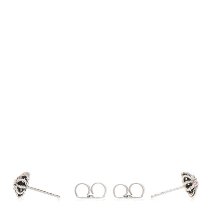 David Yurman Sterling Silver Diamond 10mm Starburst Earrings 3 of 5