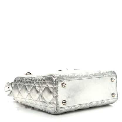 Christian Dior Metallic Grained Calfskin Cannage Small Lucky Badges My Lady Dior Silver 4 of 11