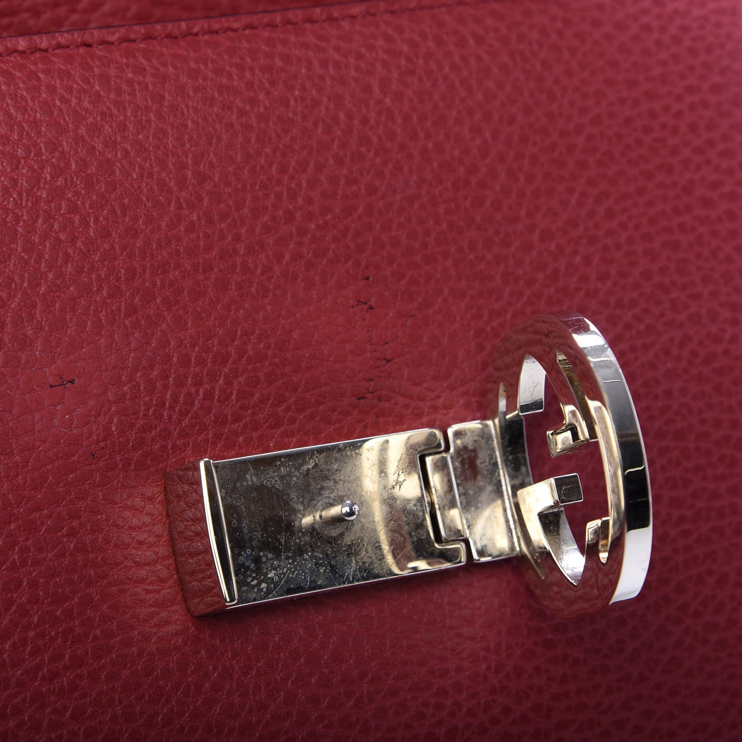 Gucci Dollar Calfskin Small Interlocking G Shoulder Bag Red 10 of 11