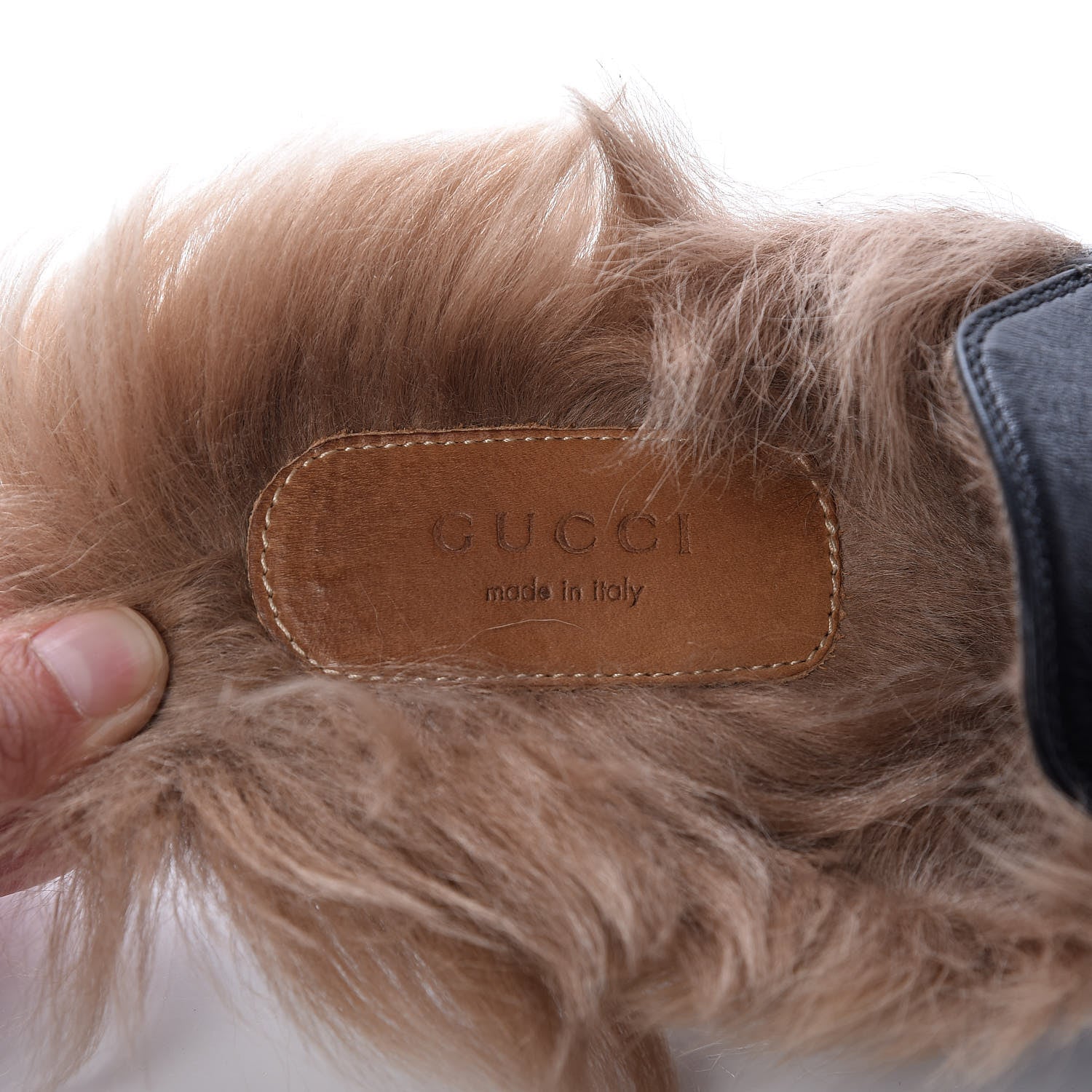 Gucci Malaga Kid Fur Crystal Dragon Embroidered Womens Princetown Slippers 35 Black 8 of 15