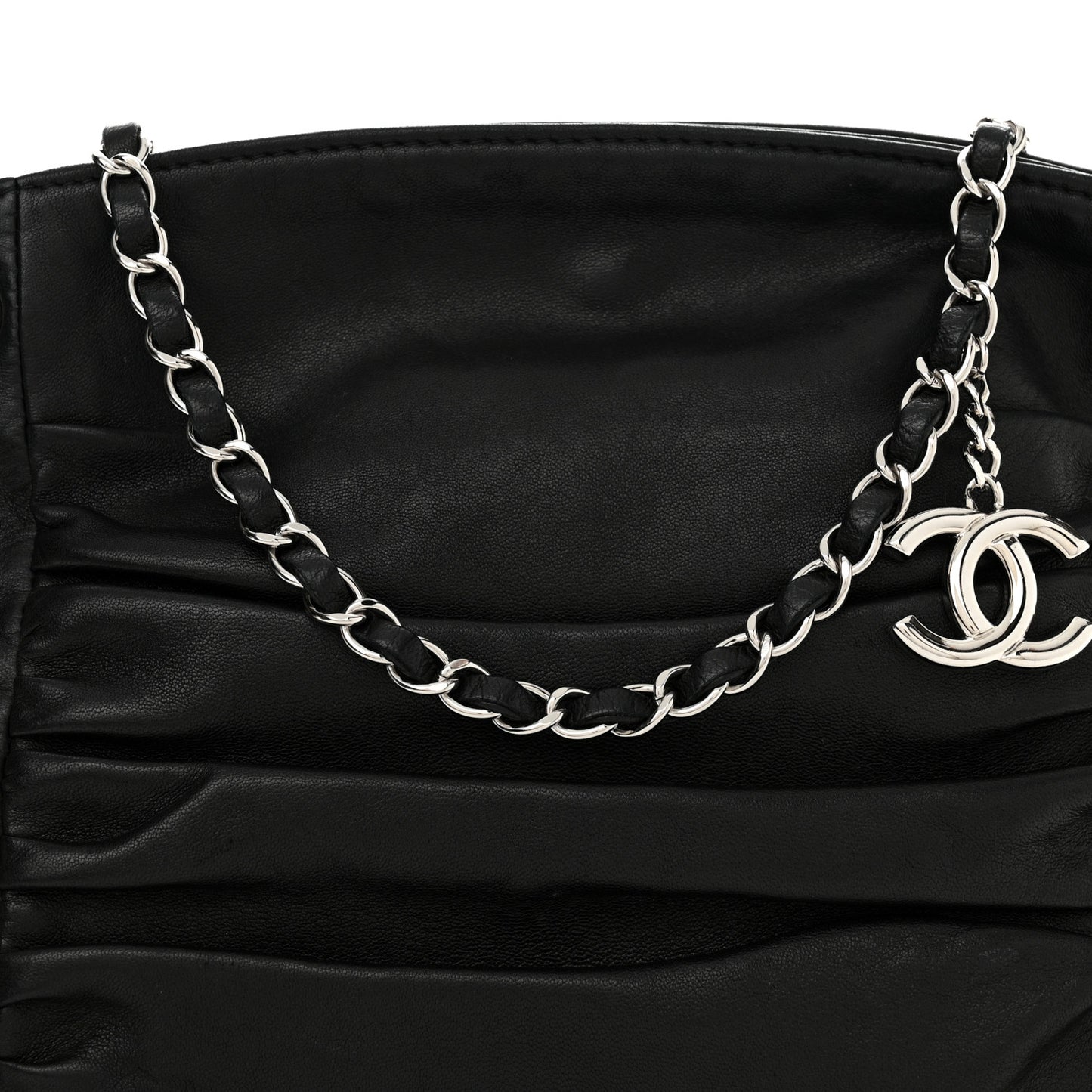 Lambskin Small Sharpei Shoulder Bag Black