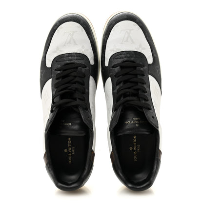 Louis Vuitton Calfskin Monogram Mens Rivoli Sneakers 9 White Black 2 of 13