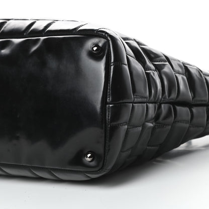 Chanel Vinyl Quilted Frozen Shopping Tote Black 10 of 15