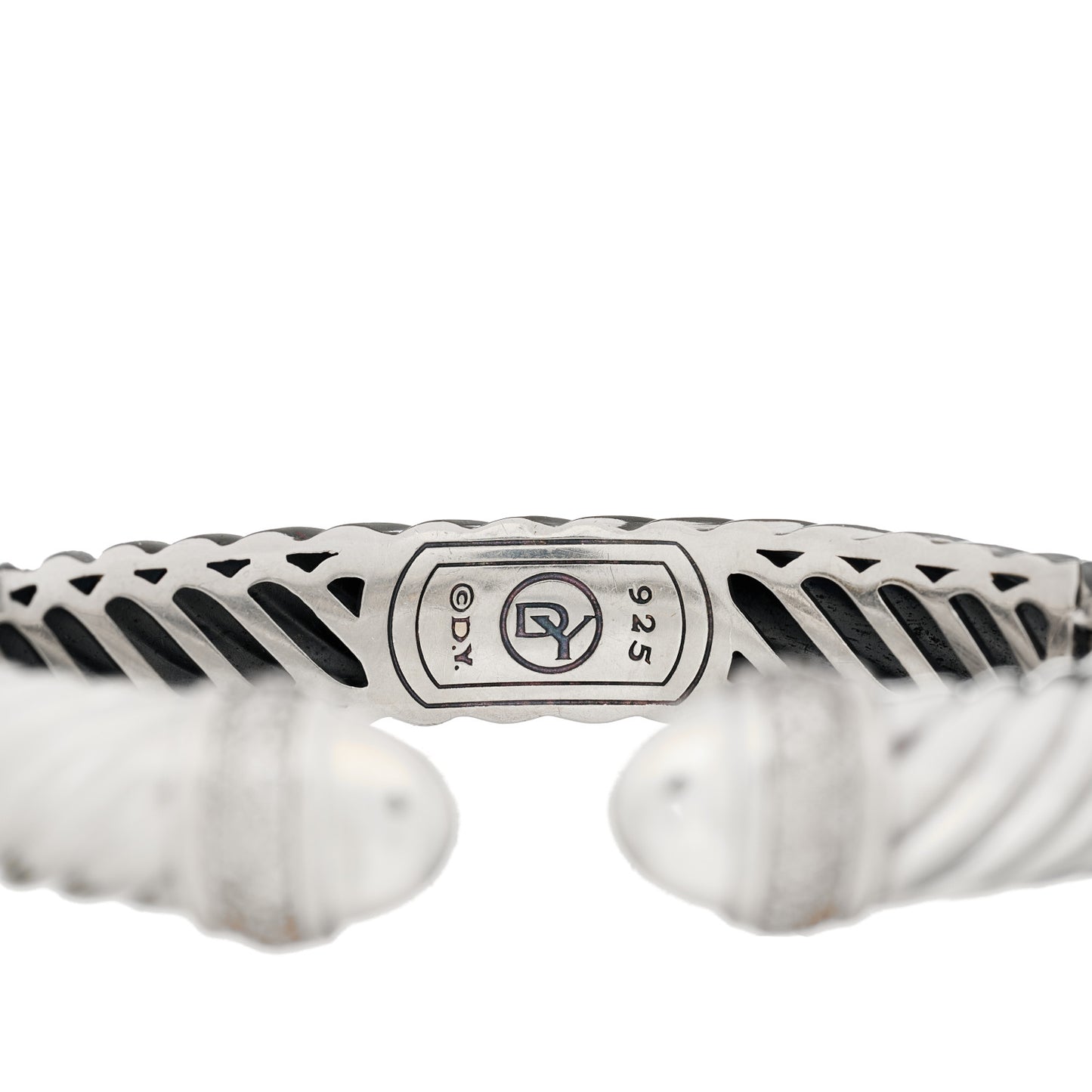 Sterling Silver Diamond 10mm Sculpted Cable Bracelet