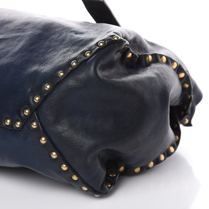 Prada Nappa Studded Aviator Shopping Tote Blue 12 of 19