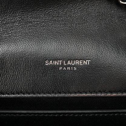 Saint Laurent Suede Small Monogram Stone Studded Kate Satchel Black Turquoise Coral 6 of 17