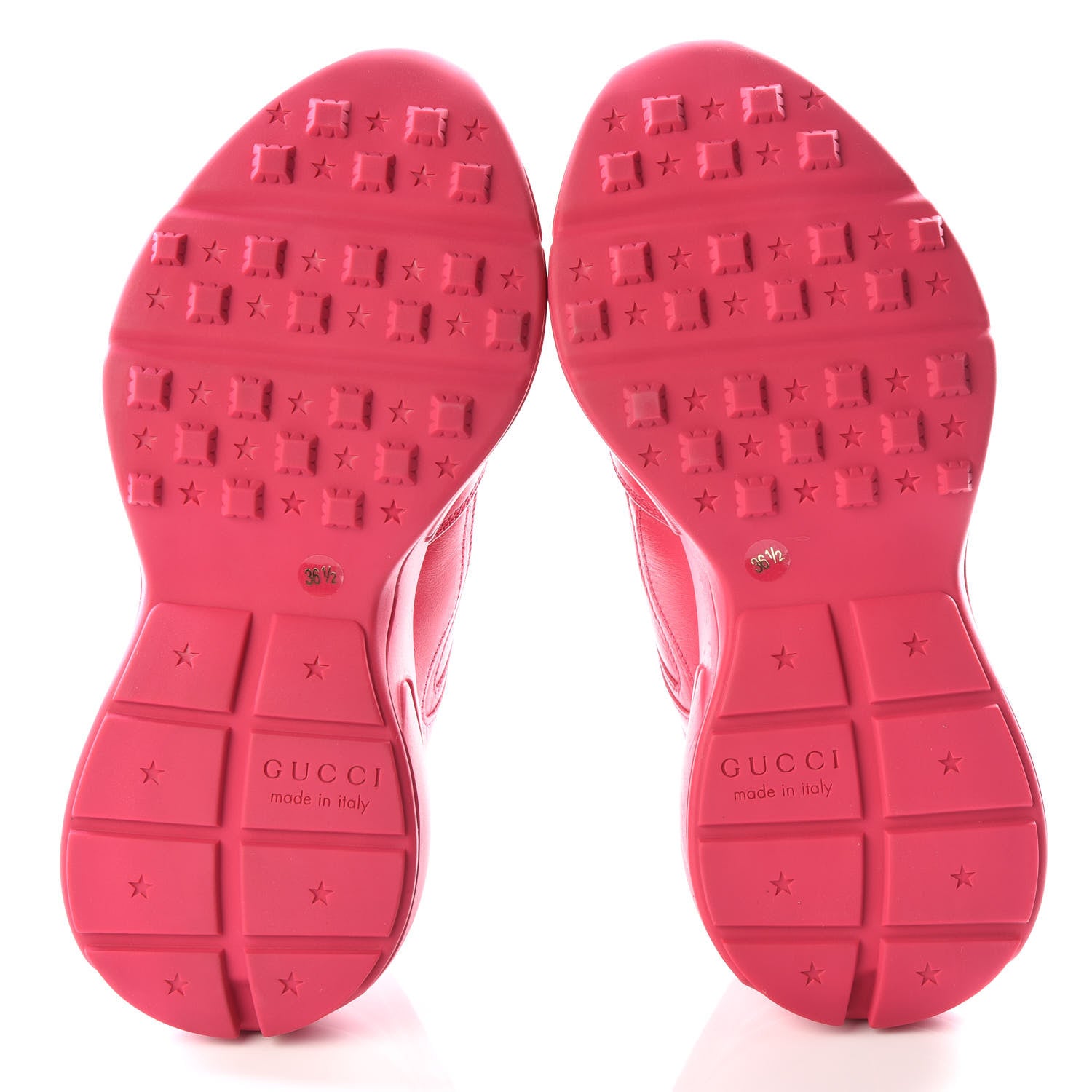 Gucci Calfskin Logo Womens Rhyton Sneakers 36.5 Box Pink 5 of 9