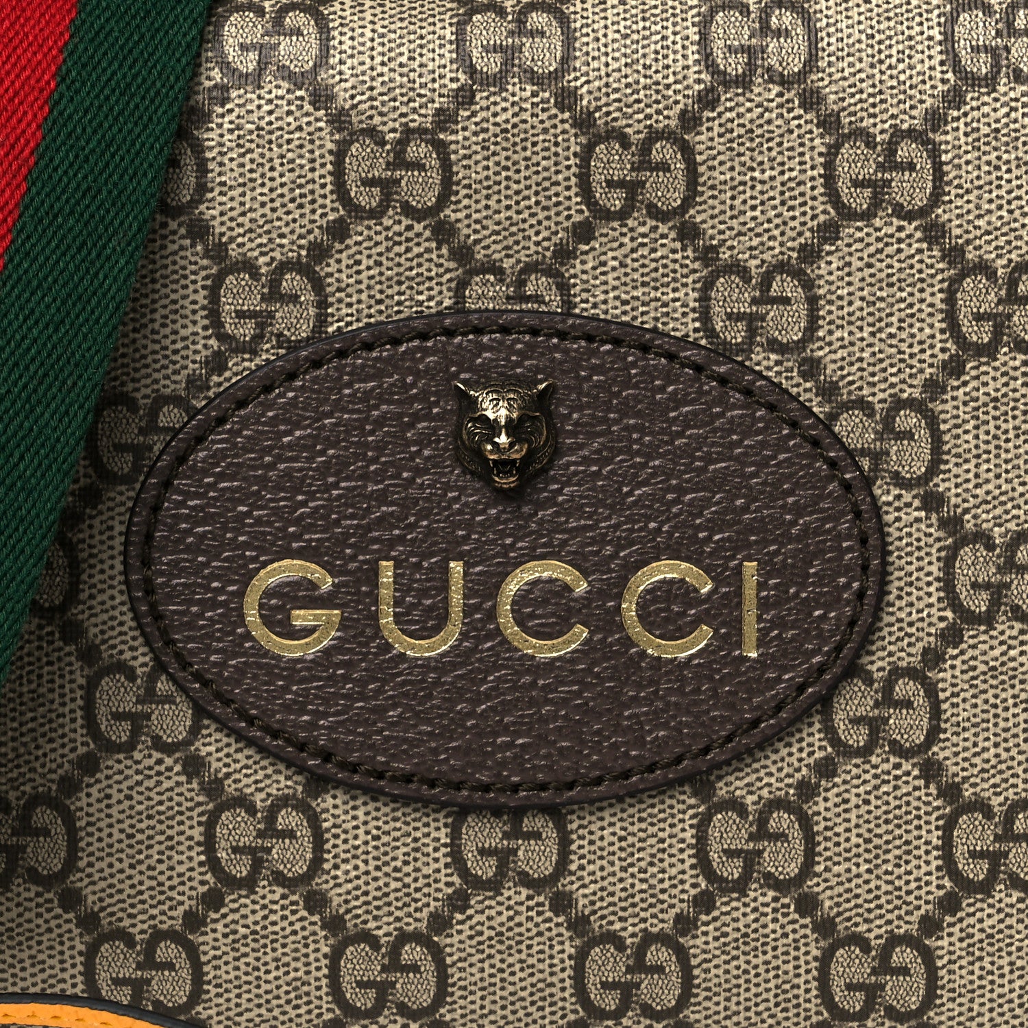 Gucci GG Supreme Monogram Web Neo Vintage Shoulder Bag Beige New Acero Crop 8 of 10