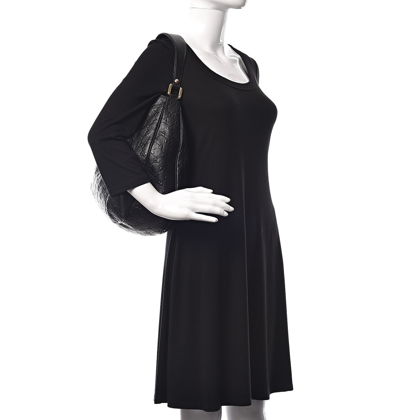 Guccissima Large New Ladies Web Hobo Black