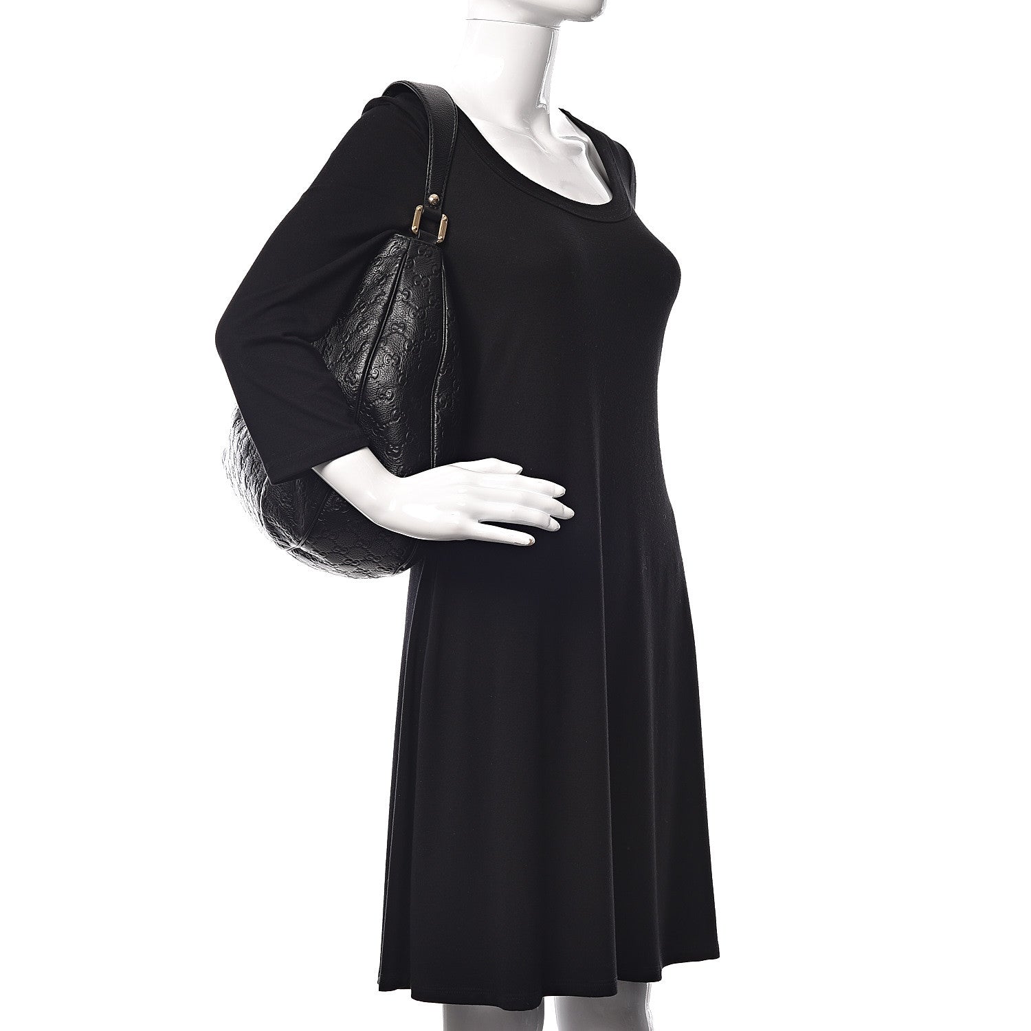Gucci Guccissima Large New Ladies Web Hobo Black 2 of 12
