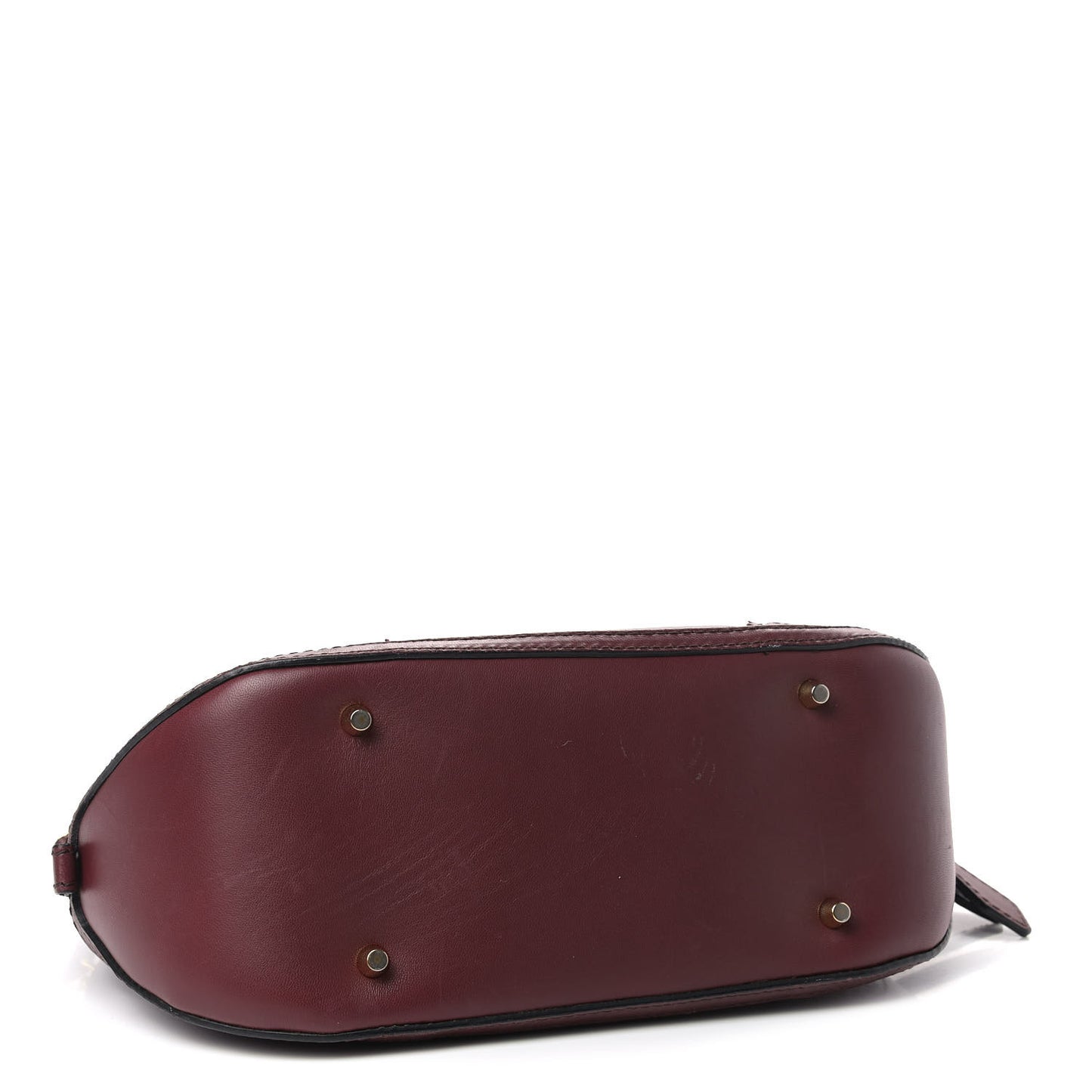 Calfskin Small Orchard Bowling Bag Burgundy Red