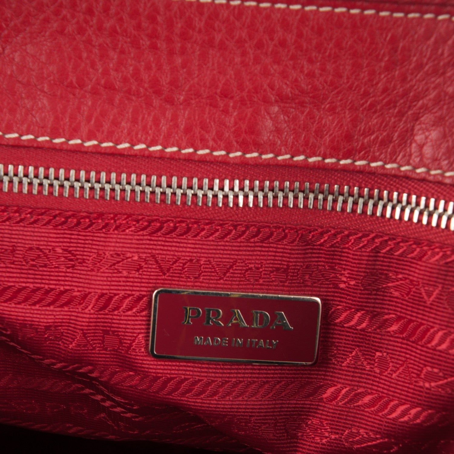 Prada Vitello Daino Shoulder Bag Red 6 of 7