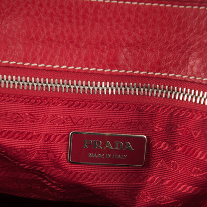 Prada Vitello Daino Shoulder Bag Red 6 of 7