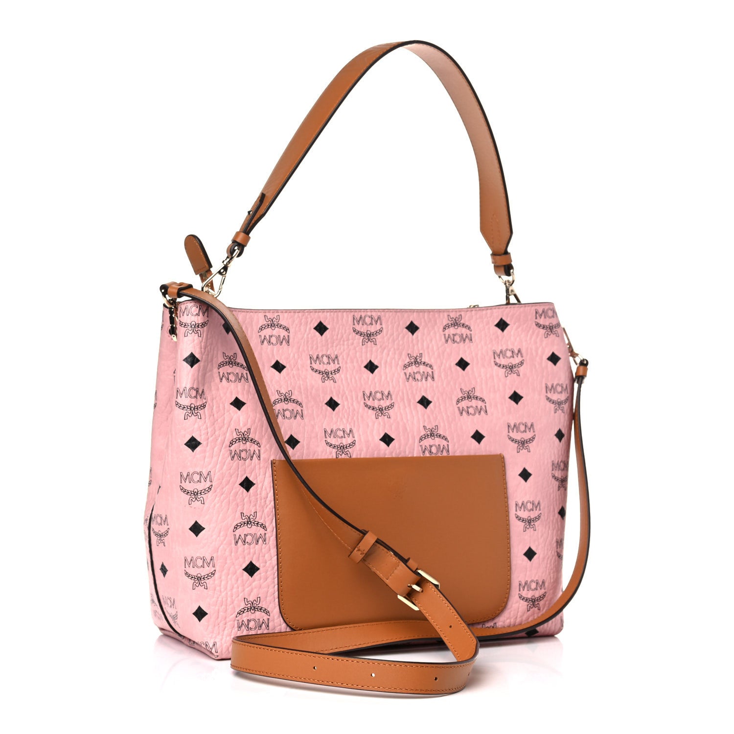 MCM Visetos Medium Klara Hobo Soft Pink 2 of 7