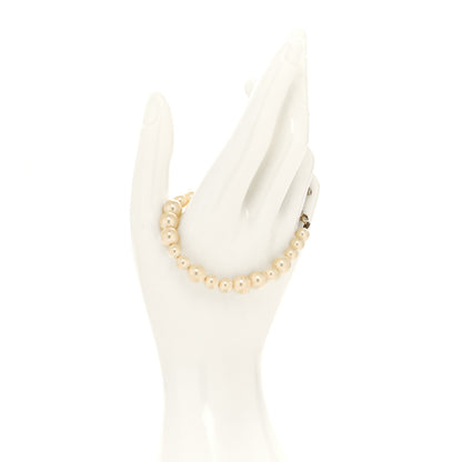 Chanel Graduated Pearl Crystal CC Bracelet Gold 2 of 5