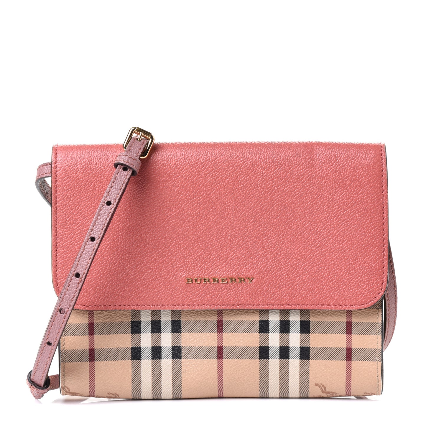 Derby Calfskin Haymarket Check Small Loxley Crossbody Cinnamon Red Multicolor