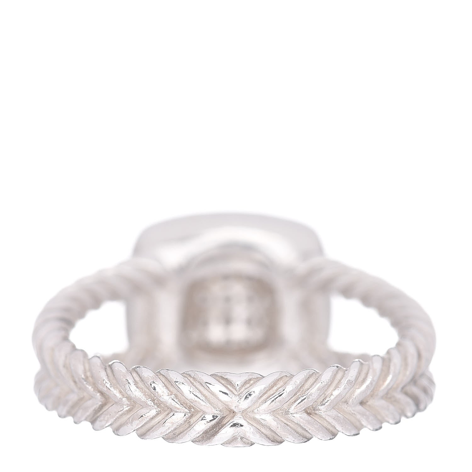 David Yurman Sterling Silver Diamond 7mm Petite Albion Pave Ring 52 6 4 of 5