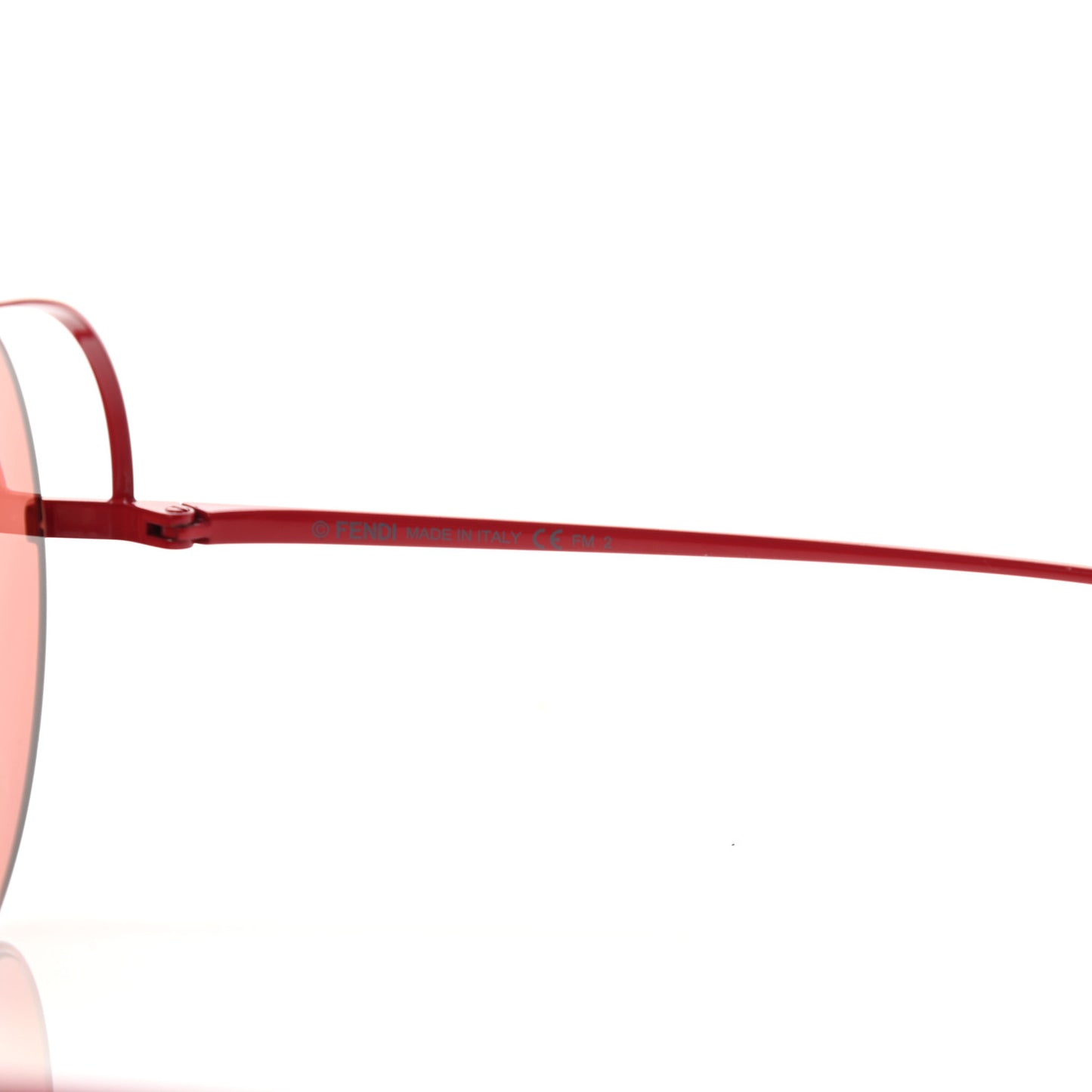 Metal F is Fendi Printed Run Away Round Frame Sunglasses FF 0285/S Red