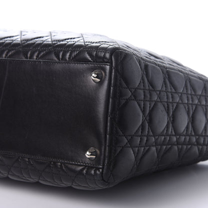 Christian Dior Lambskin Cannage Large Lady Dior Black 6 of 8