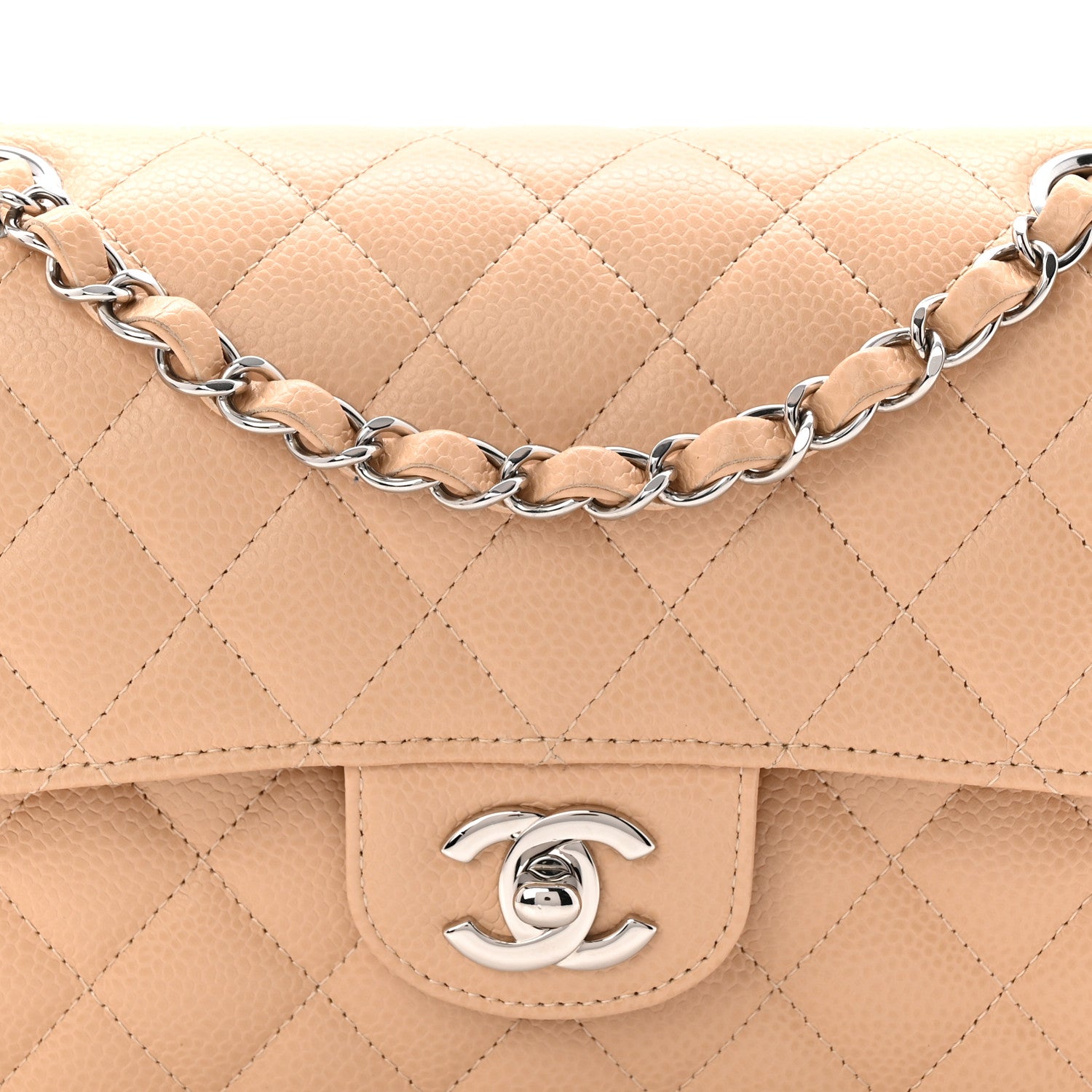 Chanel Caviar Quilted Small Double Flap Beige 8 of 12