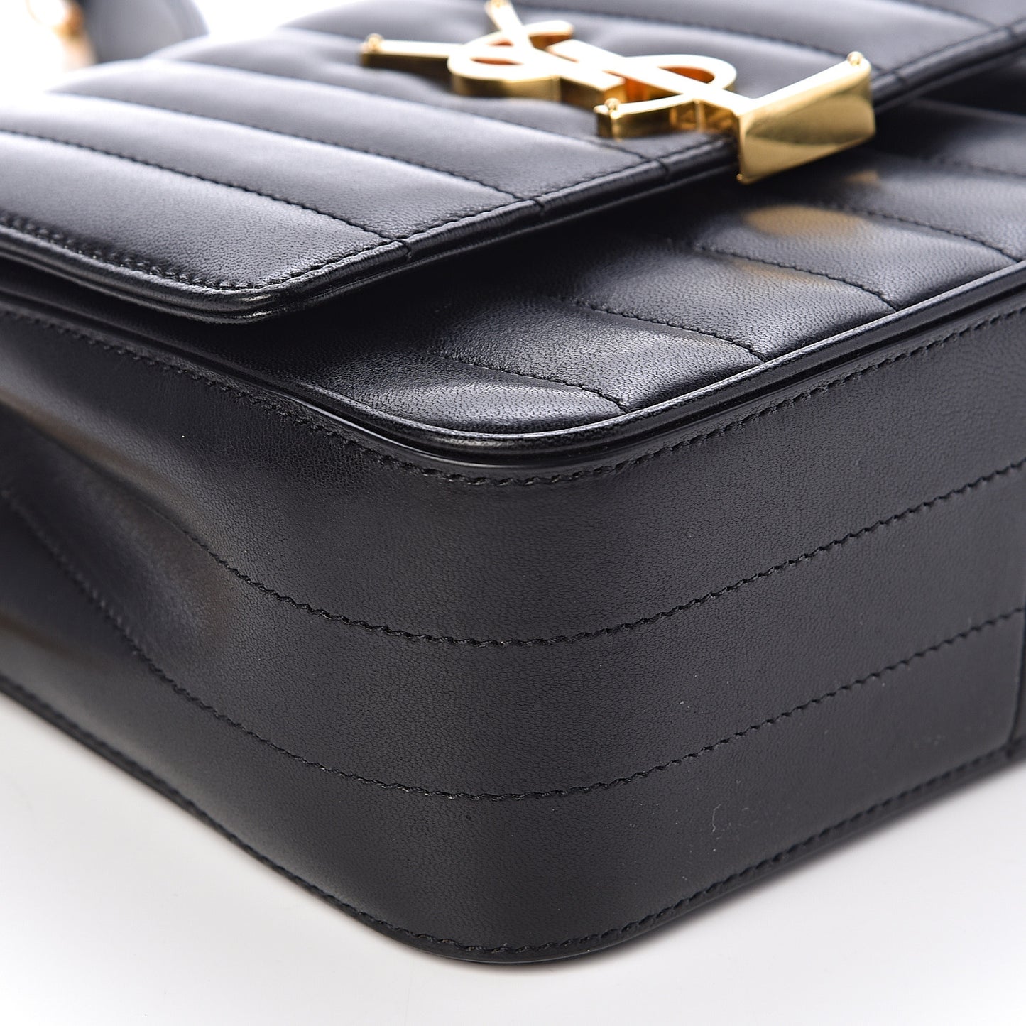 Lambskin Matelasse Monogram Medium Vicky Chain Bag Black