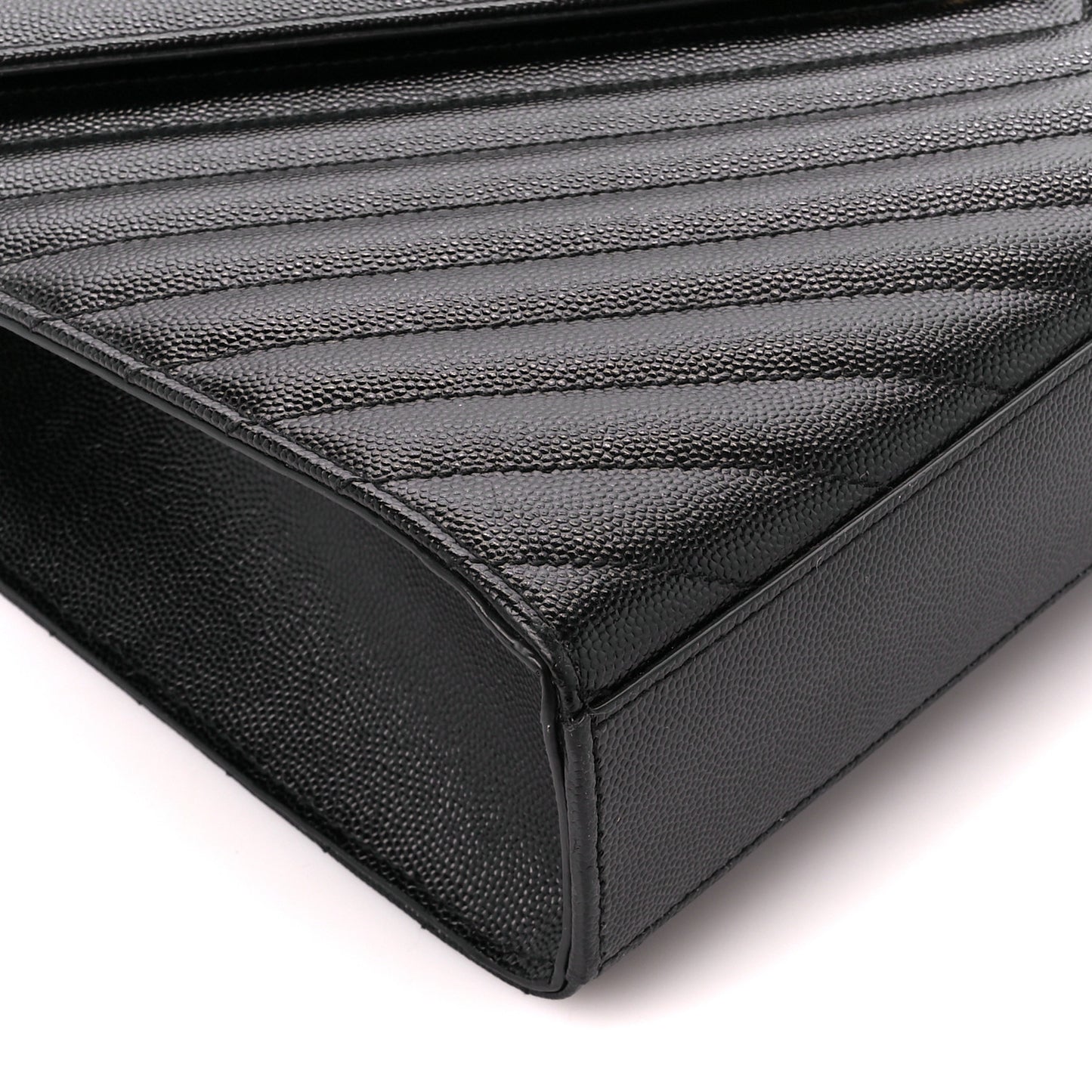 Grain De Poudre Matelasse Chevron Large Monogram Satchel Black