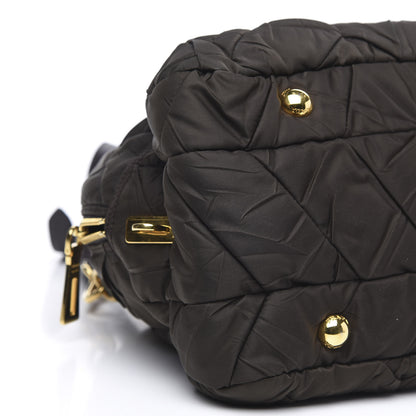Prada Tessuto Nylon Chevron Quilted Dome Satchel Ebano 8 of 10