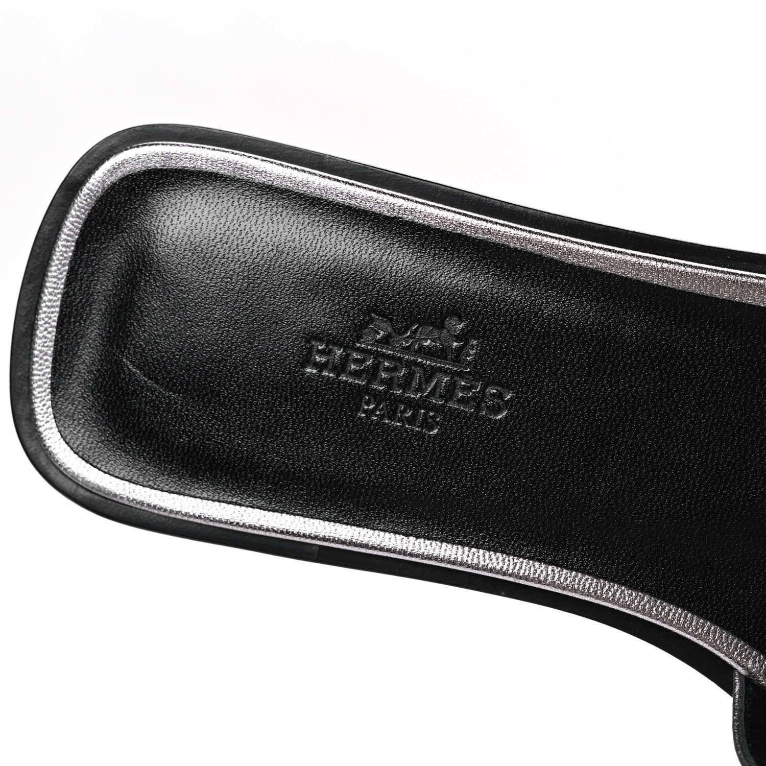 Hermes Metallic Nappa Oran Sandals 36 Gris Argente 9 of 10