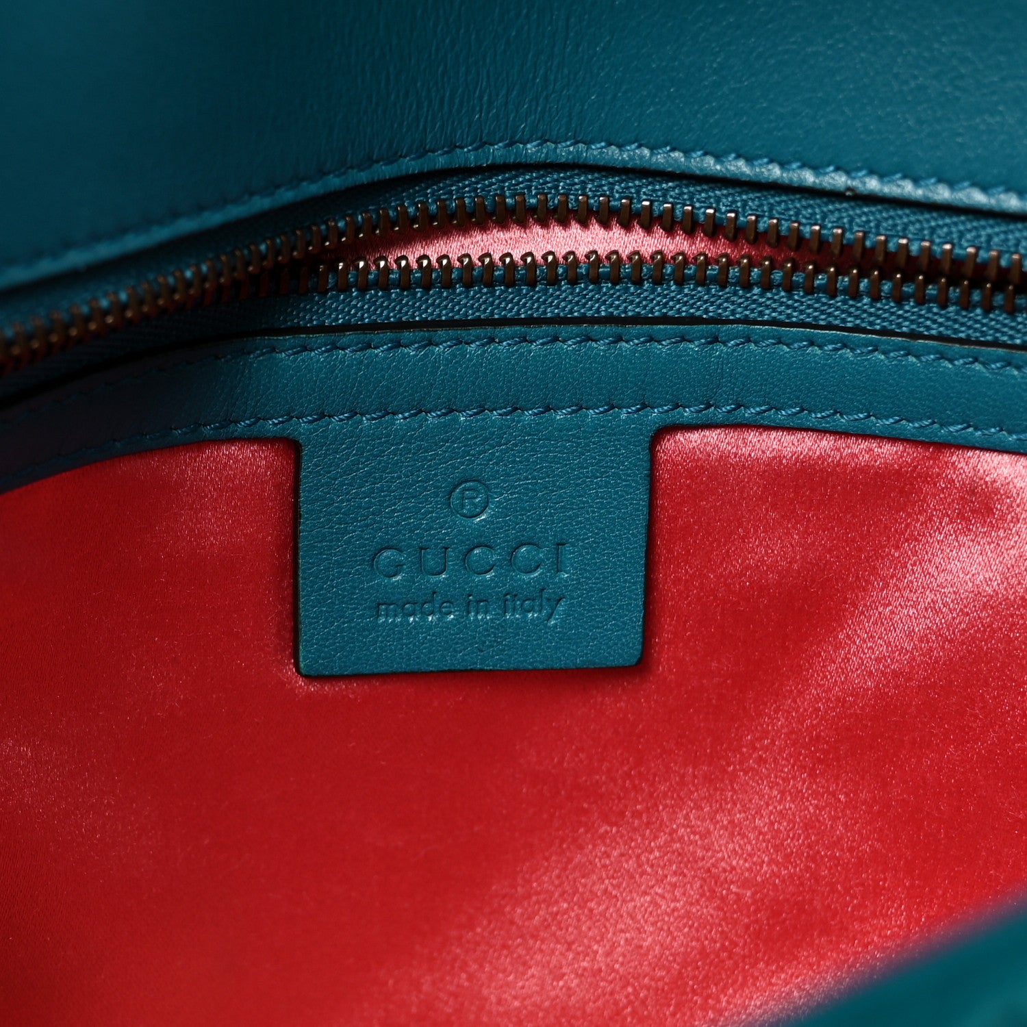 Gucci Velvet Matelasse Small GG Marmont Shoulder Bag Pavone Cyan 6 of 10