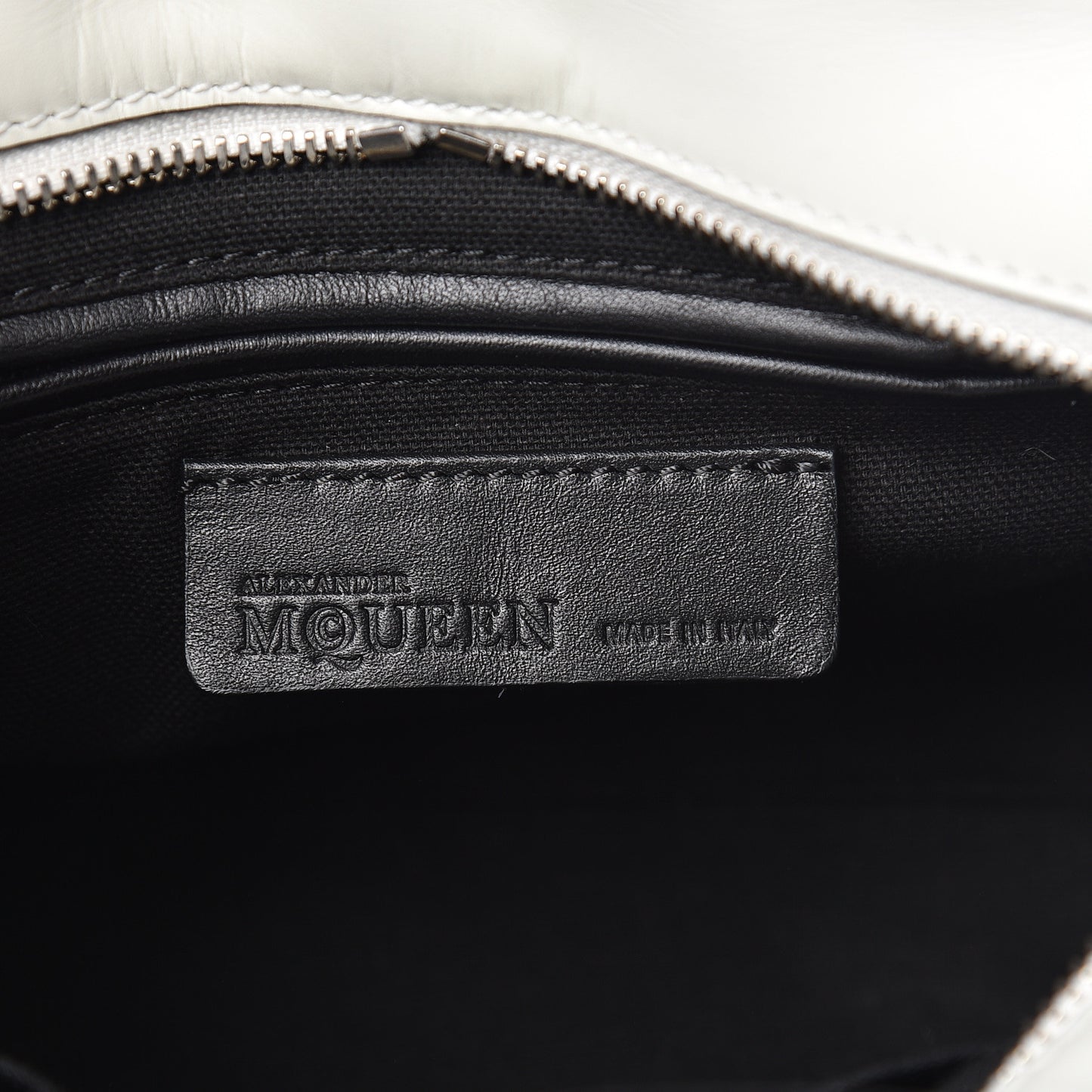 Calfskin Studded Mini Padlock Tote Black White