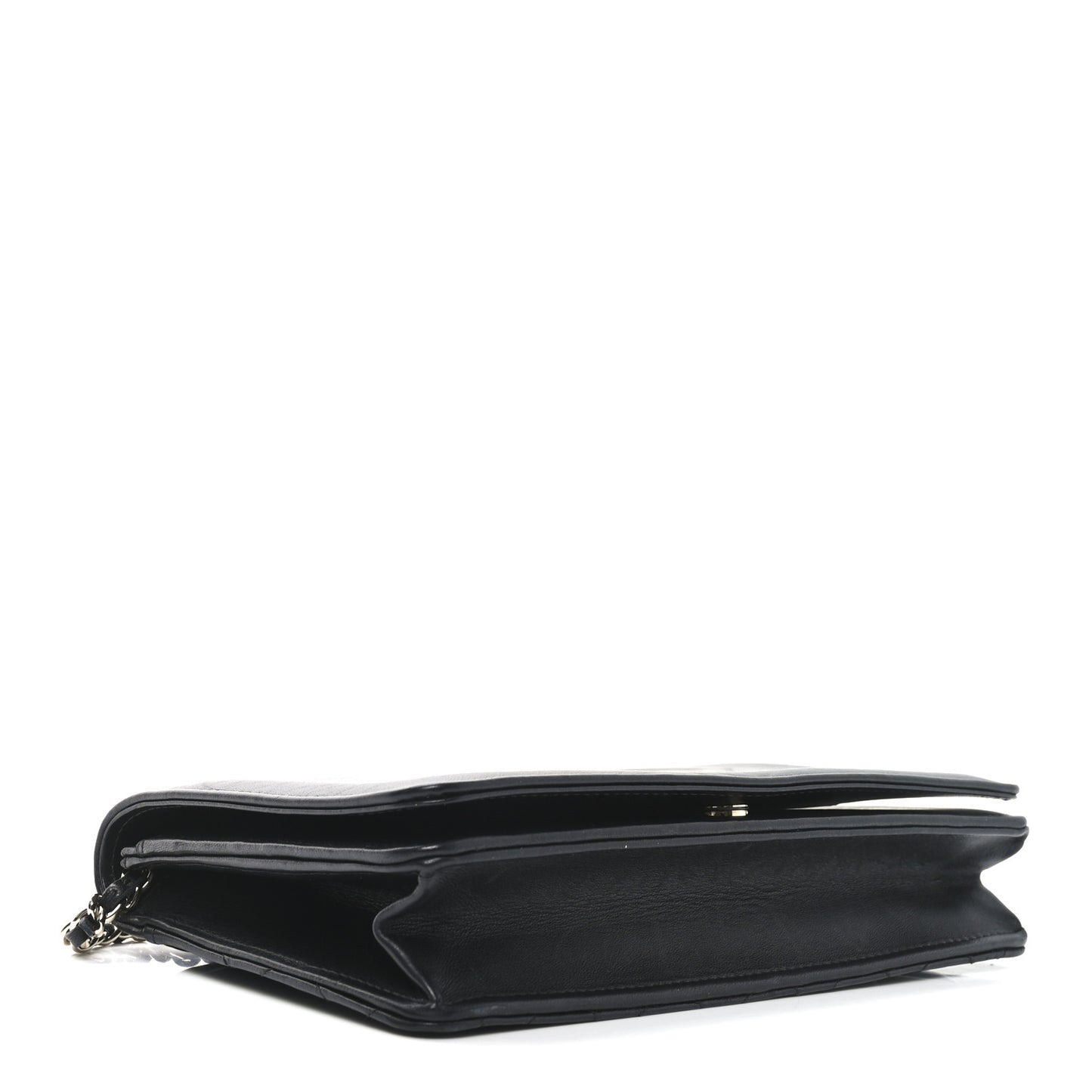 Lambskin Quilted Timeless CC Wallet On Chain WOC Black