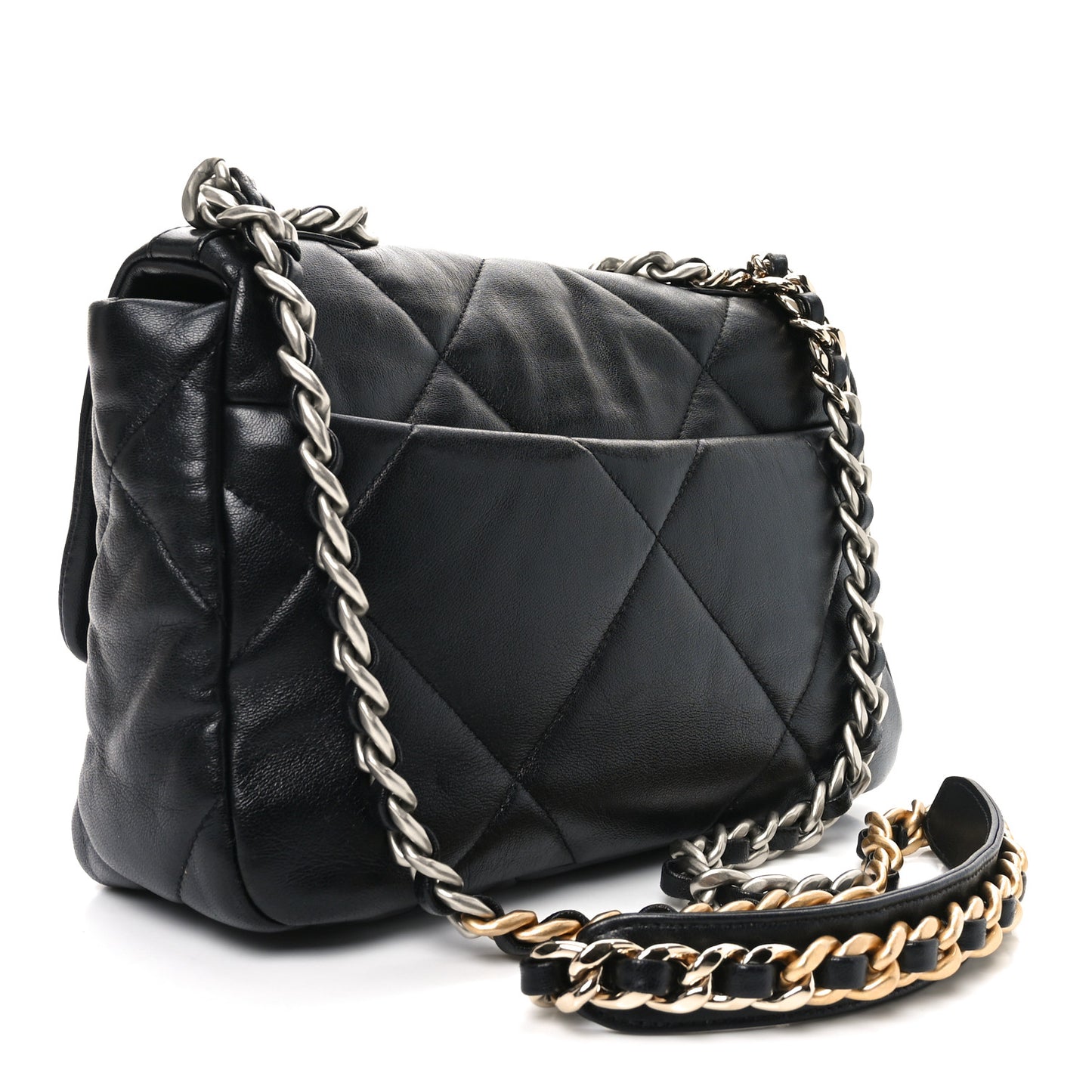 Lambskin Quilted Medium Chanel 19 Flap Black