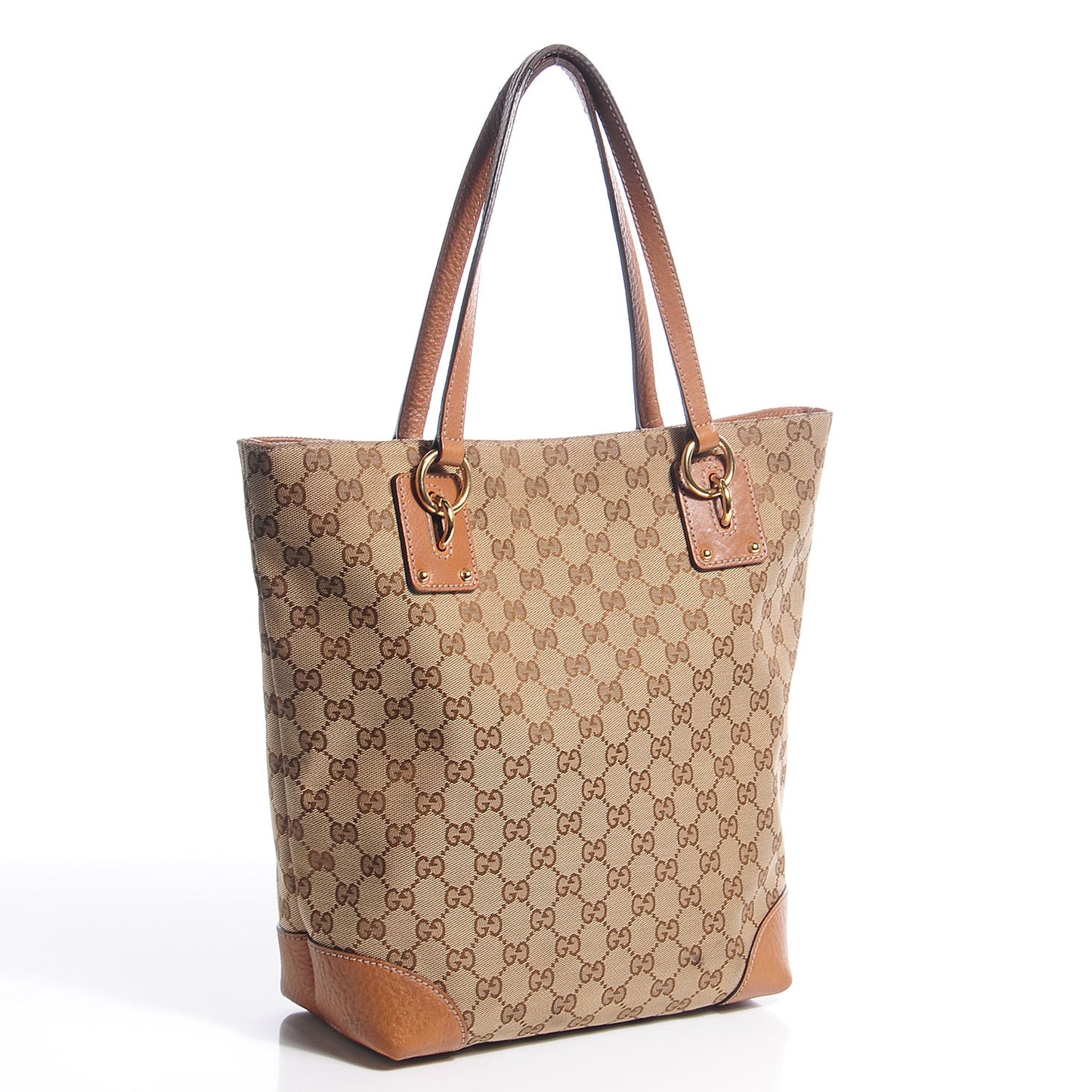 GG Monogram Medium Charm Tote Light Brown