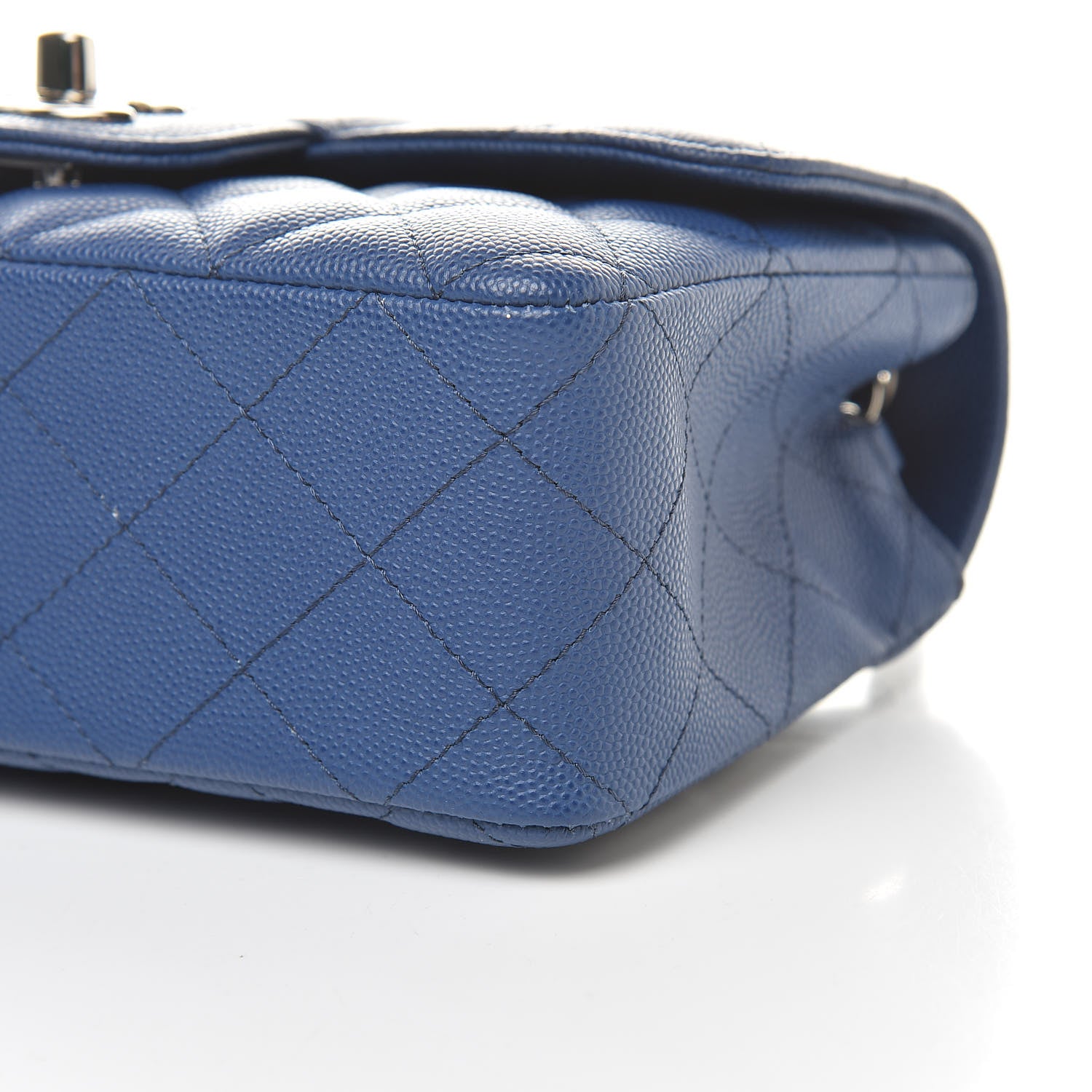 Chanel Caviar Quilted Mini Rectangular Flap Blue 10 of 11