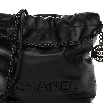 Chanel Shiny Calfskin Quilted Mini Chanel 22 So Black 8 of 11