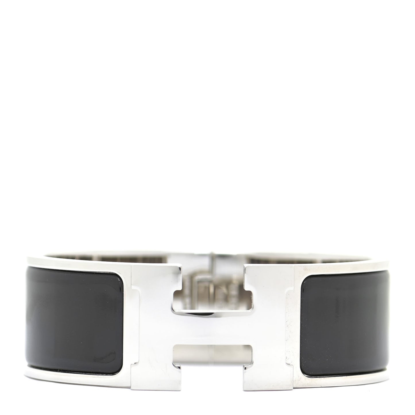 Enamel Wide Clic Clac H Bracelet GM Black
