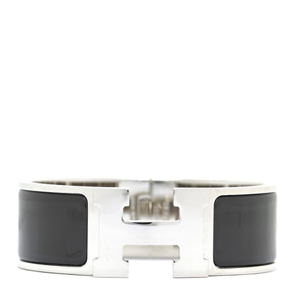Hermes Enamel Wide Clic Clac H Bracelet GM Black 1 of 6