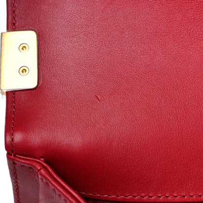 Chanel Calfskin Medium Boy Logo Top Handle Flap Red 11 of 12