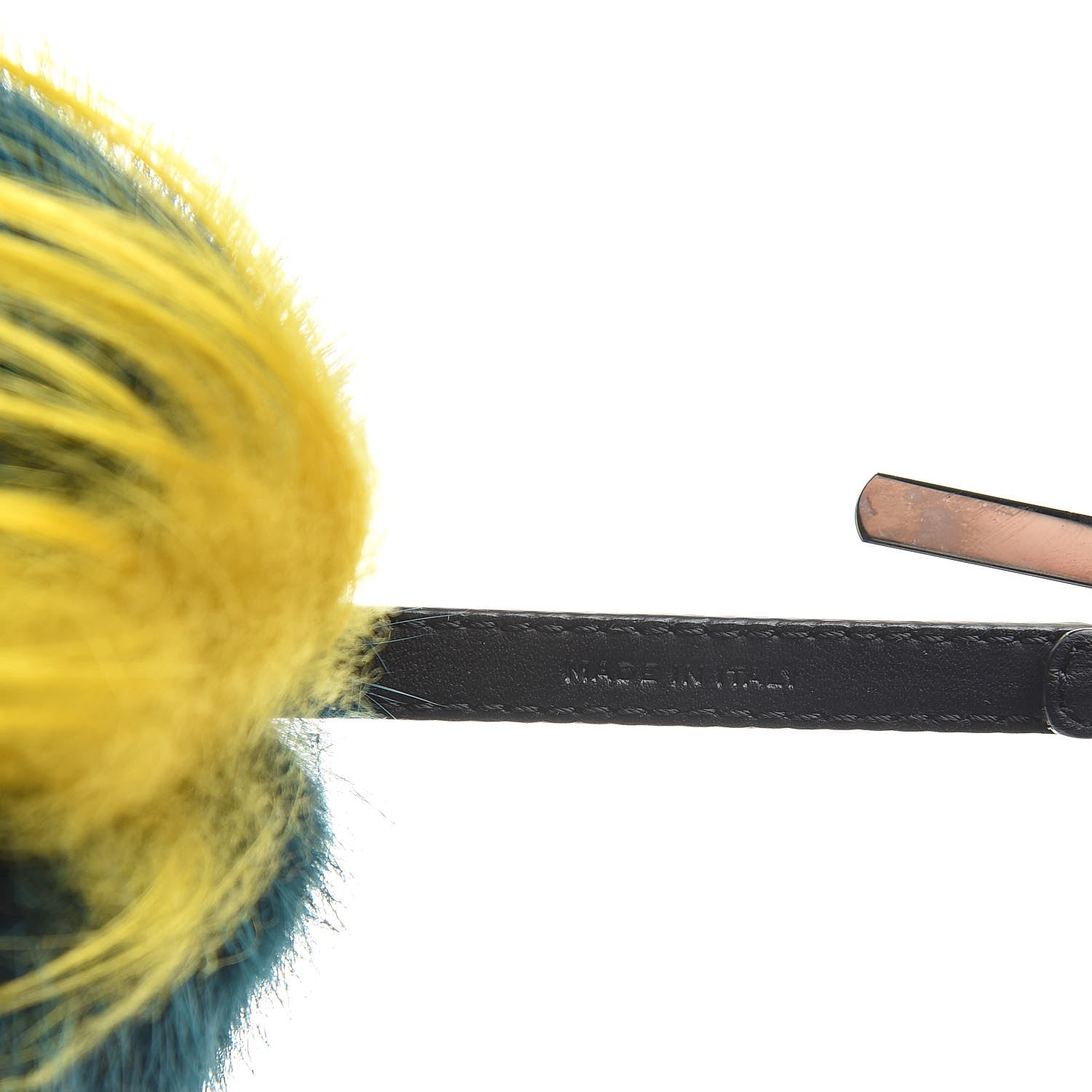 Fendi Mink Goat Fur QuTweet Jungle Bag Bug Charm Green Yellow Pink 4 of 4